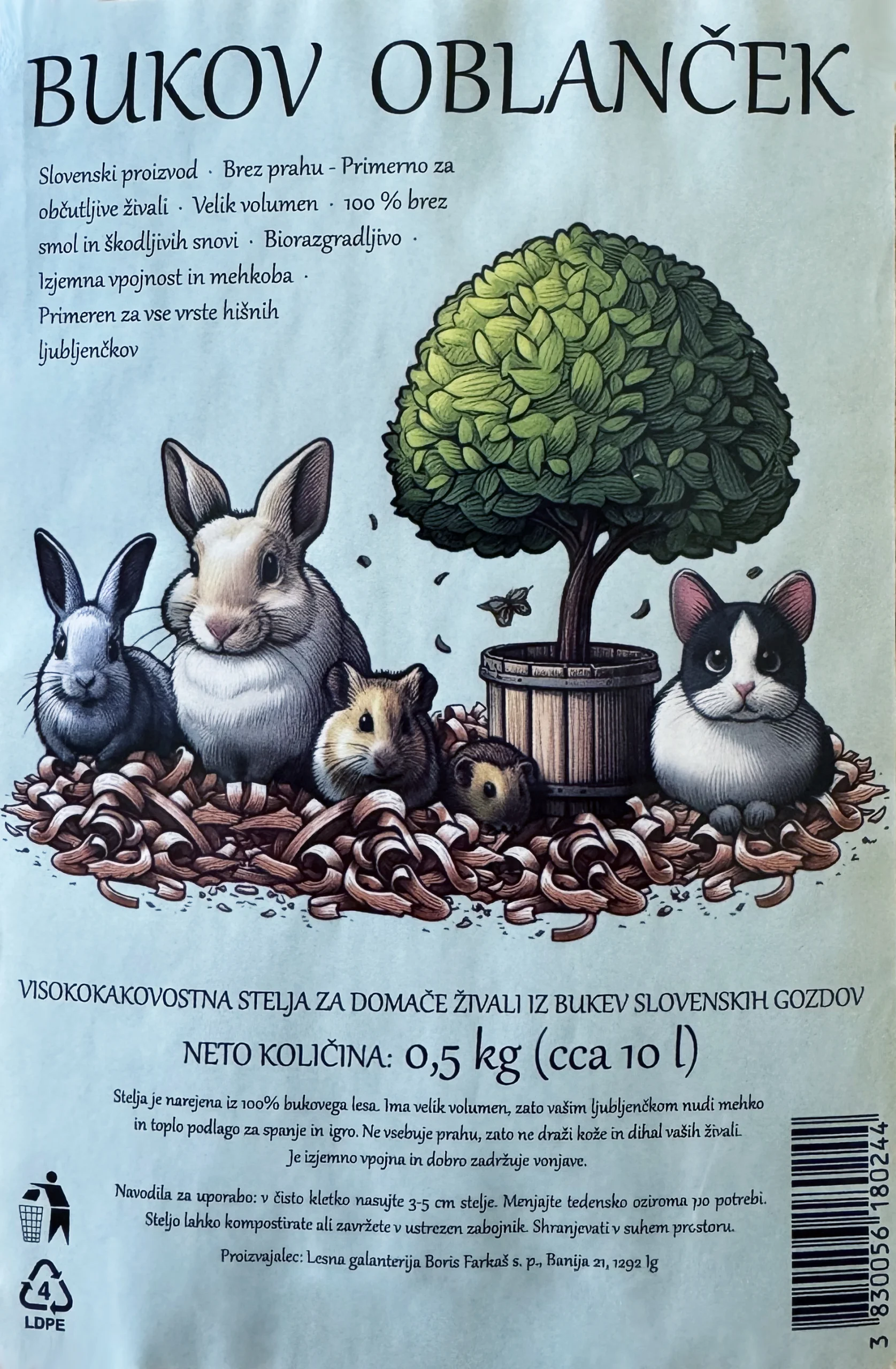 Bukov oblanček etiketa